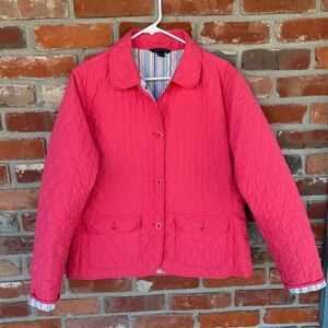 Lands End Pink Quilted Jacket Thermolite Sz Large Preowned